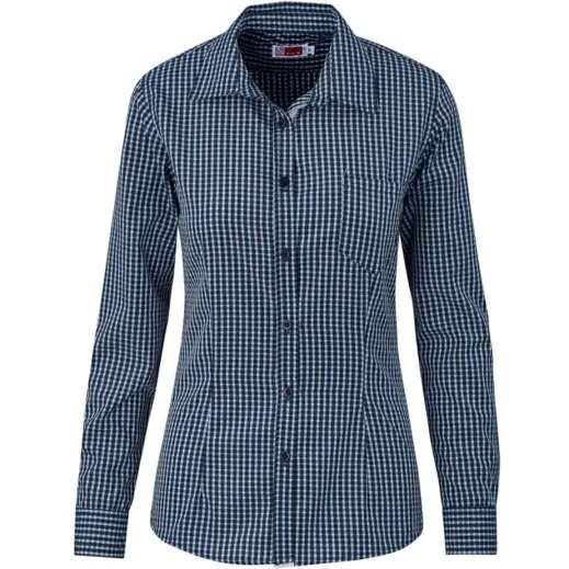 Ladies Long Sleeve Kenton Shirt Navy Front